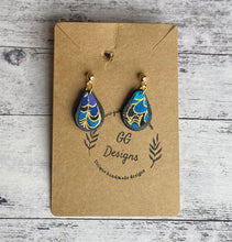 Load image into Gallery viewer, Leather/fabric drops - black pear drops