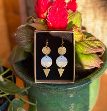 Load image into Gallery viewer, Leather circles with disc & triangle