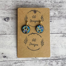 Load image into Gallery viewer, Leather/fabric drops - black circles