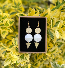 Load image into Gallery viewer, Leather circles with disc & triangle