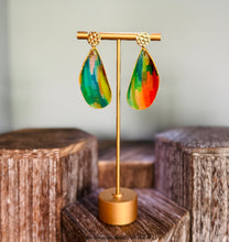 Load image into Gallery viewer, Mussel Shell Earrings - Rainbow Blaze
