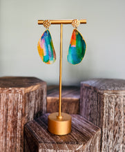 Load image into Gallery viewer, Mussel Shell Earrings - Rainbow Blaze