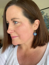 Load image into Gallery viewer, Leather/fabric drops - electric blue circles