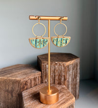 Load image into Gallery viewer, Esru - Green & Gold Earrings