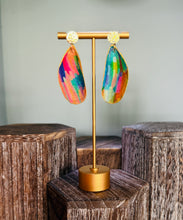 Load image into Gallery viewer, Mussel Shell Earrings - Rainbow Blaze
