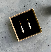 Load image into Gallery viewer, Freshwater Pearl Earrings - gold hook wire findings