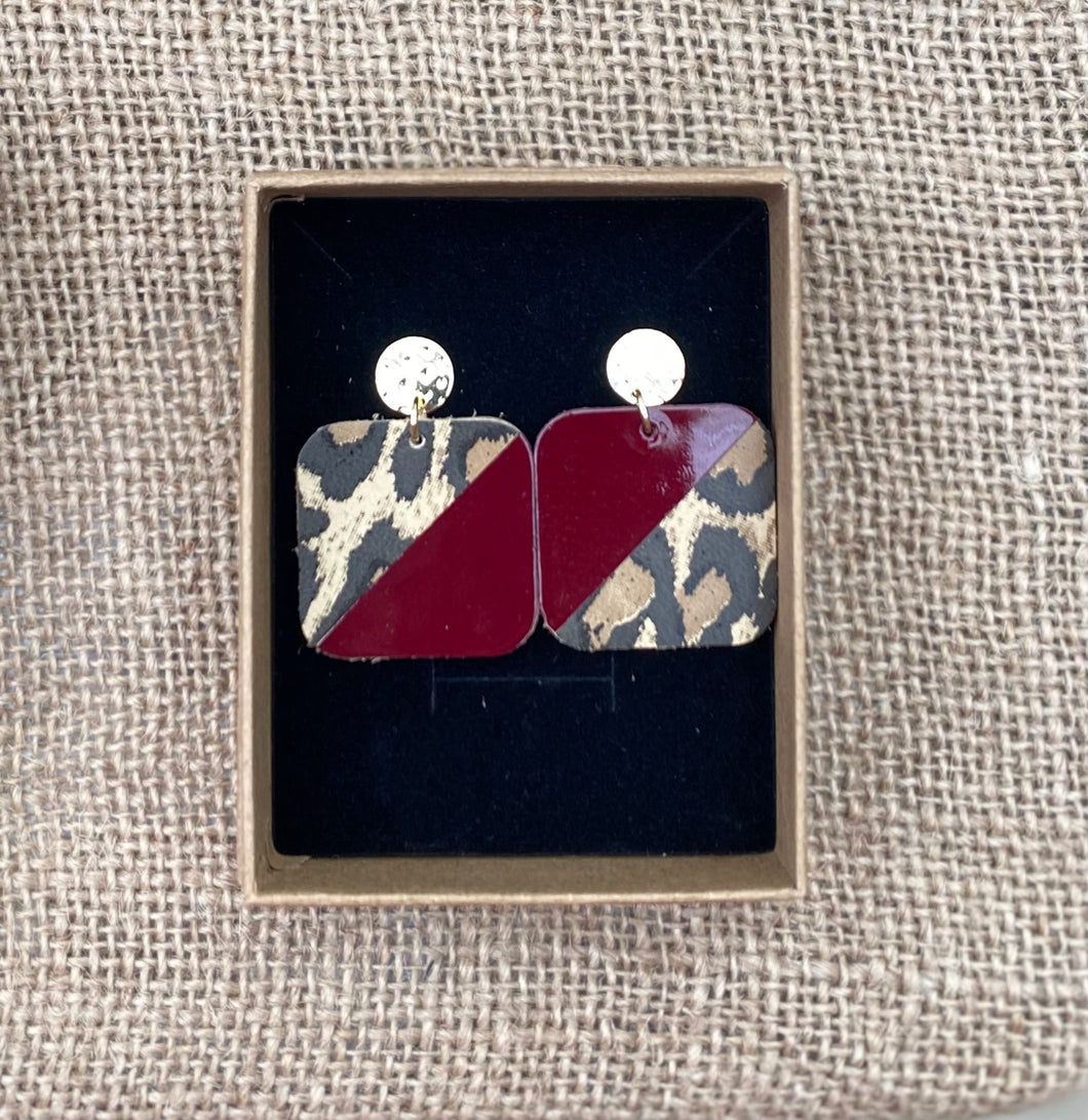 Leopard - burgundy