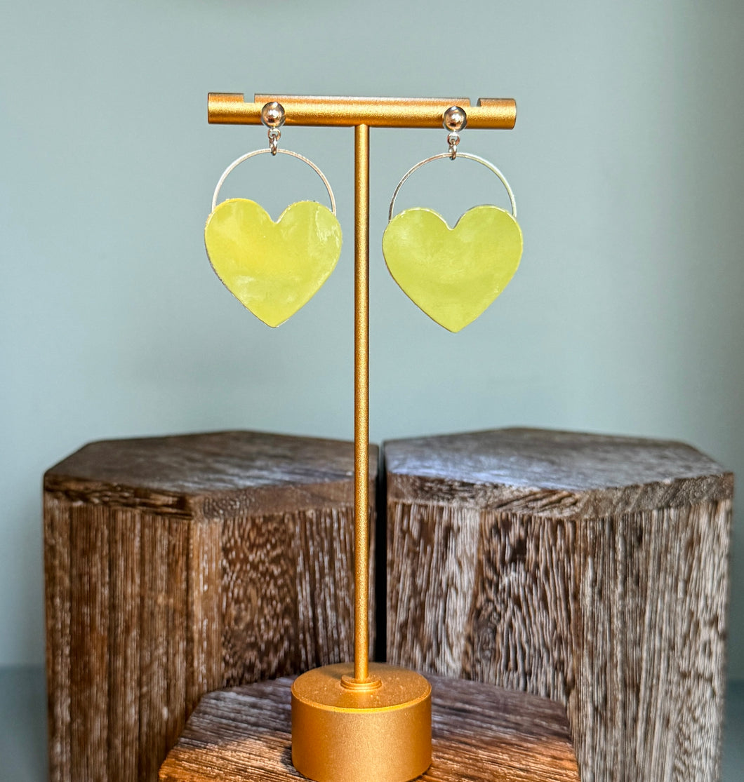 Love Hearts - green gloss