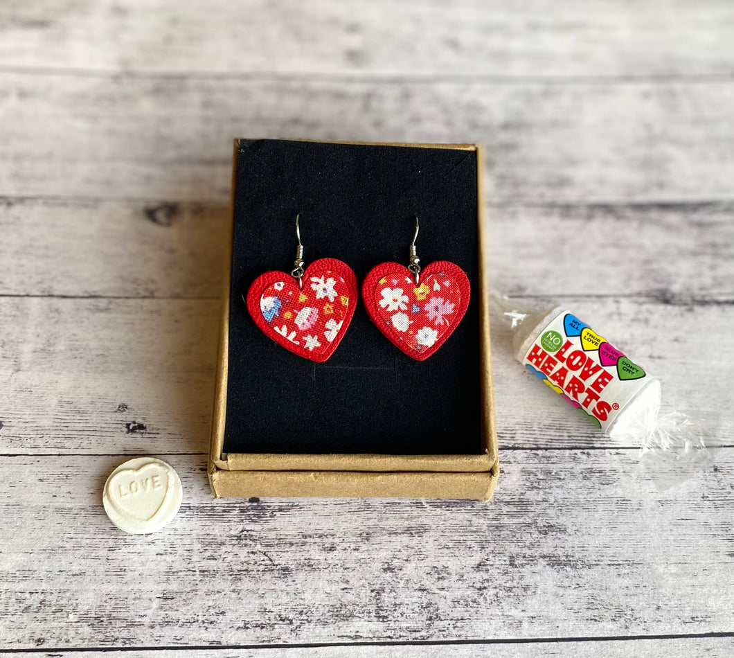 Love heart - red/flower pop