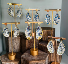 Load image into Gallery viewer, Mussel Shell Earrings - Blue Bloom
