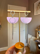 Load image into Gallery viewer, Pink Moon Leather Earrings
