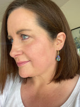 Load image into Gallery viewer, Leather/fabric drops - electric blue pear drops
