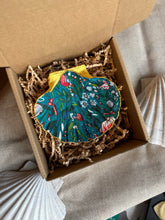 Load image into Gallery viewer, Scallop Trinket Dish - Teal Garden
