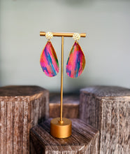 Load image into Gallery viewer, Mussel Shell Earrings - Rainbow Blaze
