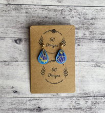 Load image into Gallery viewer, Leather/fabric drops - sky blue pear drops
