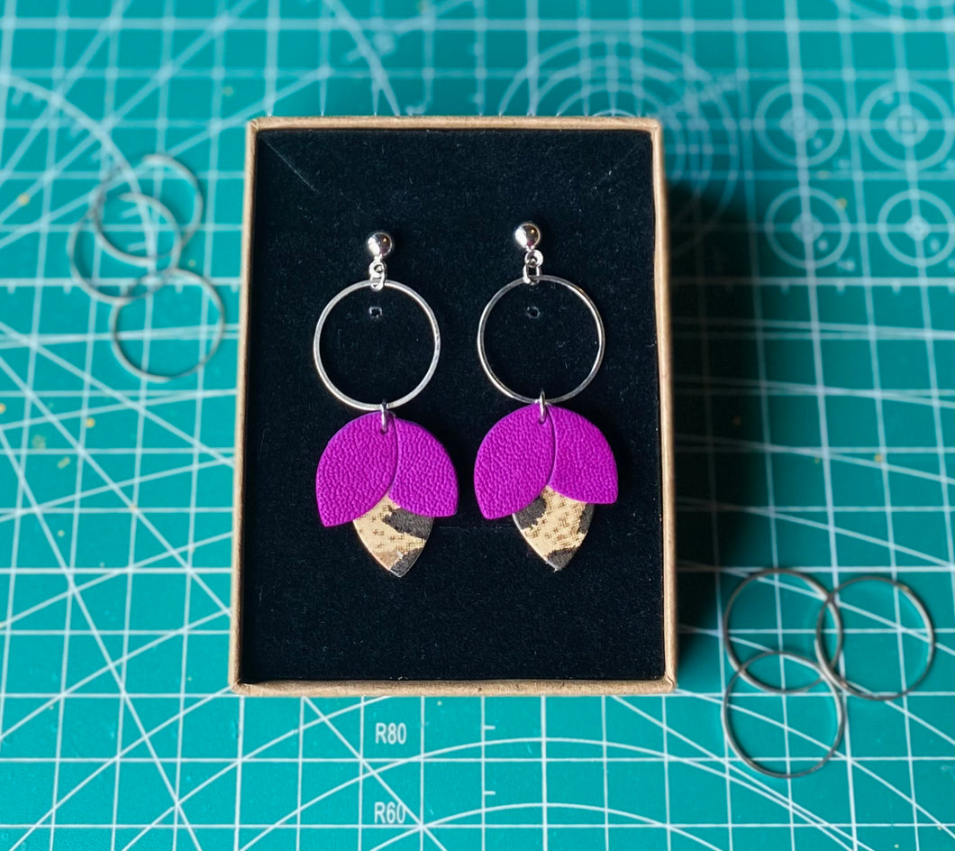 Little acorns - plum & leopard