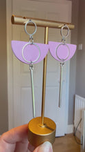 Load and play video in Gallery viewer, Pink Moon Leather Earrings
